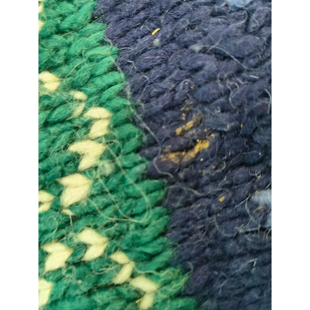 100% Wool Heavyweight Collared Swaleater 90s Geometric Colors